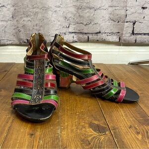 Elite by Corkys St Martin sandals size 8 colorful leather sandals